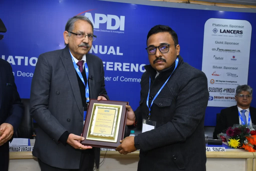 Participating in detective award ceremony in APDI. Delhi